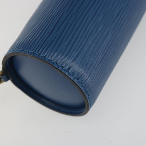 LOUIS VUITTON Epi Soufflot Pouch Blue LV Auth ep15642