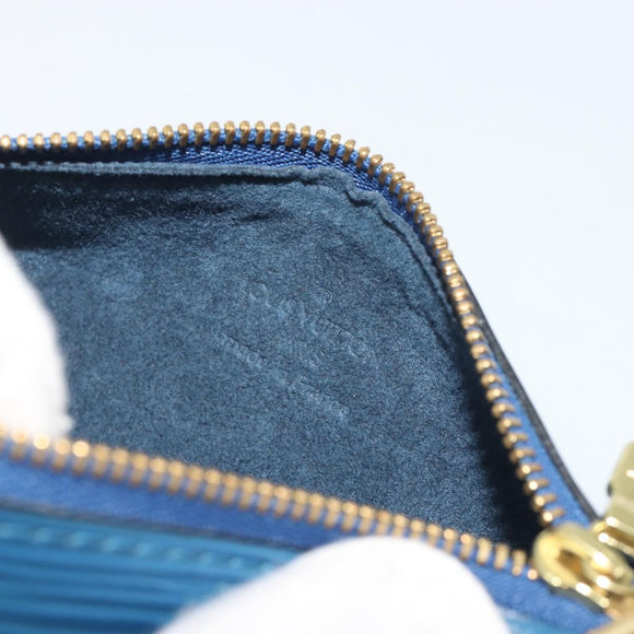 LOUIS VUITTON Epi Soufflot Pouch Blue LV Auth ep15642