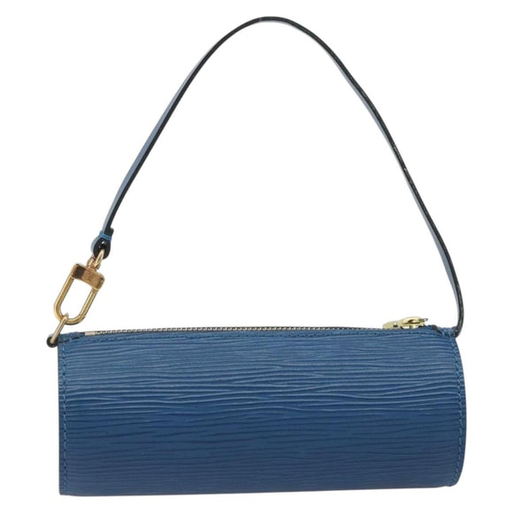 LOUIS VUITTON Epi Soufflot Pouch Blue LV Auth ep15642