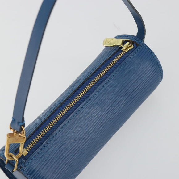 LOUIS VUITTON Epi Soufflot Pouch Blue LV Auth ep15642