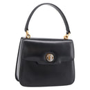 GUCCI Hand Bag Leather Black Gold Tone Auth ep15645-1