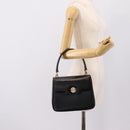 GUCCI Hand Bag Leather Black Gold Tone Auth ep15645-22
