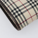 BURBERRY Nova Check Shoulder Bag Canvas Beige Silver Auth ep15646-13