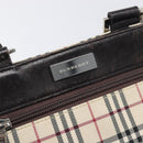 BURBERRY Nova Check Shoulder Bag Canvas Beige Silver Auth ep15646-14