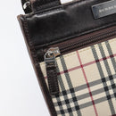 BURBERRY Nova Check Shoulder Bag Canvas Beige Silver Auth ep15646-15