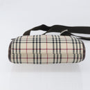 BURBERRY Nova Check Shoulder Bag Canvas Beige Silver Auth ep15646-9