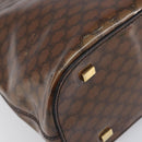 CELINE Macadam Hand Bag Vinyl Brown Black Auth ep15650-11