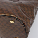 CELINE Macadam Hand Bag Vinyl Brown Black Auth ep15650-12