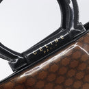 CELINE Macadam Hand Bag Vinyl Brown Black Auth ep15650-14
