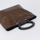 CELINE Macadam Hand Bag Vinyl Brown Black Auth ep15650-6