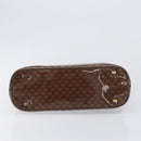 CELINE Macadam Hand Bag Vinyl Brown Black Auth ep15650-9