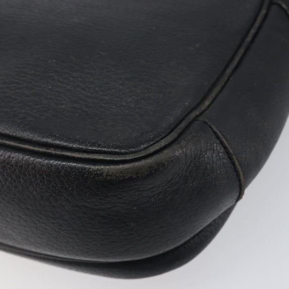 Burberrys Shoulder Bag Leather Black Gold Tone Auth ep15651
