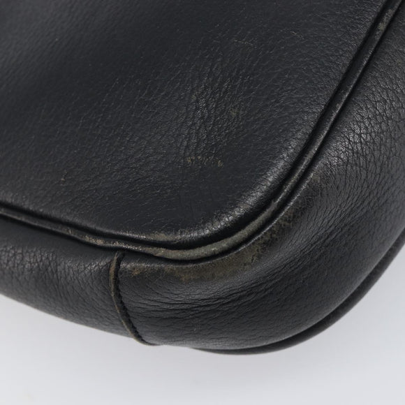 Burberrys Shoulder Bag Leather Black Gold Tone Auth ep15651