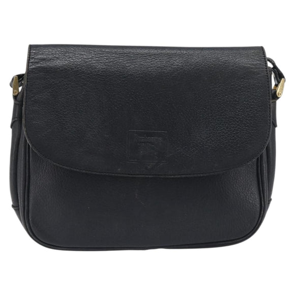 Burberrys Shoulder Bag Leather Black Gold Tone Auth ep15651