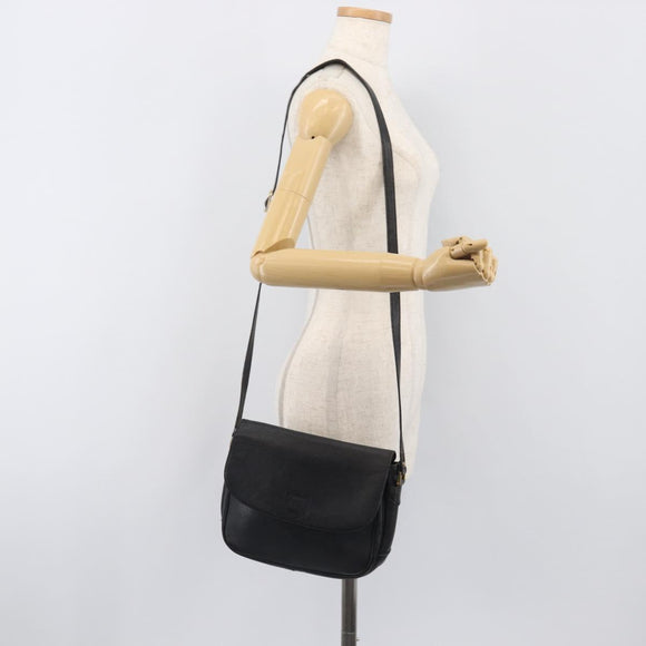 Burberrys Shoulder Bag Leather Black Gold Tone Auth ep15651
