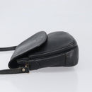 Burberrys Shoulder Bag Leather Black Gold Tone Auth ep15651-4