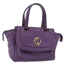 GUCCI Hand Bag Leather Purple Gold Tone 282481 Auth ep15662V-1