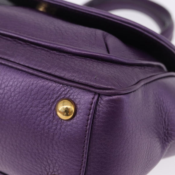 GUCCI Hand Bag Leather Purple Gold Tone 282481 Auth ep15662V