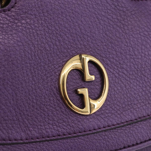 GUCCI Hand Bag Leather Purple Gold Tone 282481 Auth ep15662V
