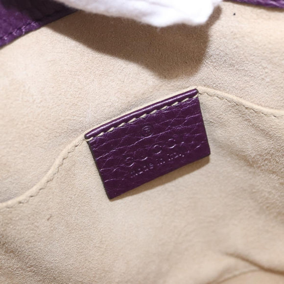 GUCCI Hand Bag Leather Purple Gold Tone 282481 Auth ep15662V