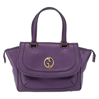 GUCCI Hand Bag Leather Purple Gold Tone 282481 Auth ep15662V - 0