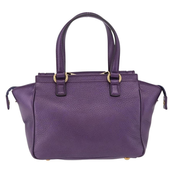 GUCCI Hand Bag Leather Purple Gold Tone 282481 Auth ep15662V