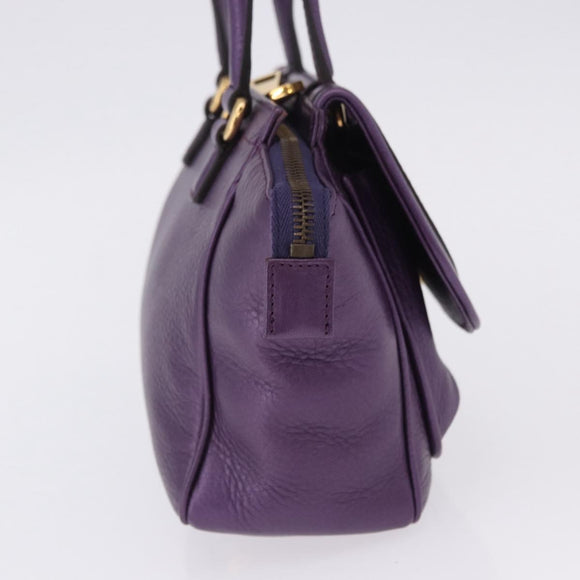 GUCCI Hand Bag Leather Purple Gold Tone 282481 Auth ep15662V