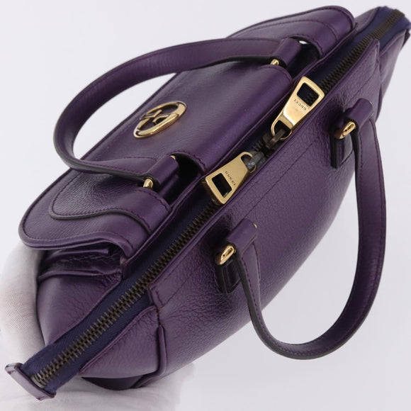 GUCCI Hand Bag Leather Purple Gold Tone 282481 Auth ep15662V