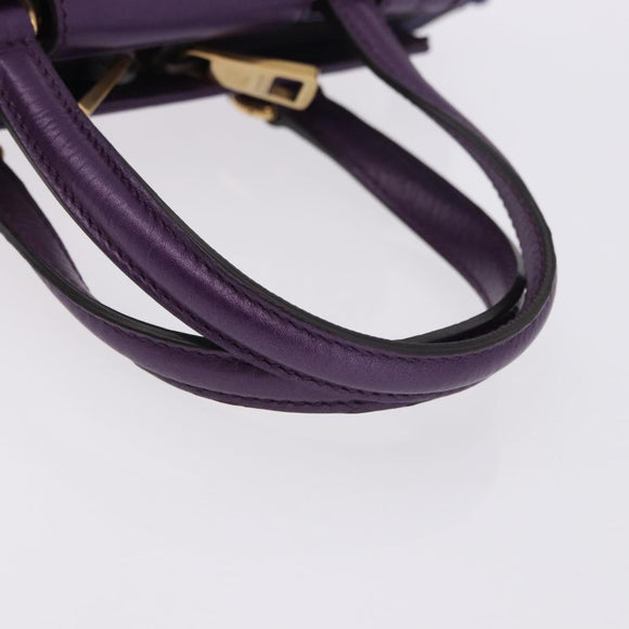GUCCI Hand Bag Leather Purple Gold Tone 282481 Auth ep15662V