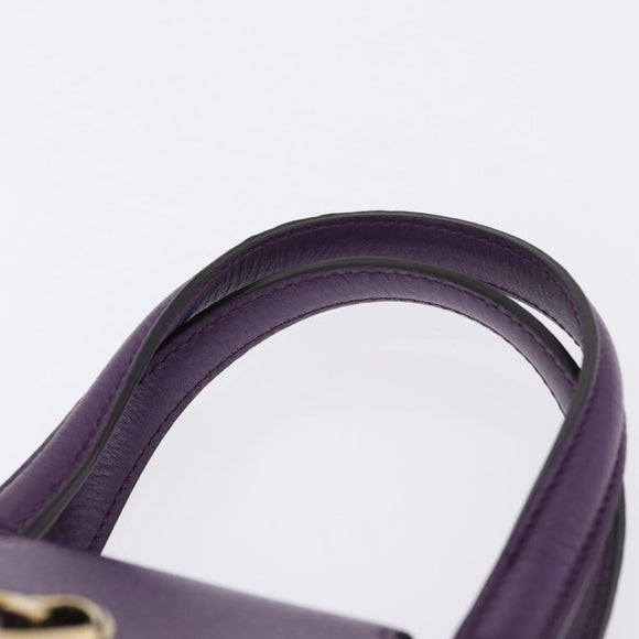 GUCCI Hand Bag Leather Purple Gold Tone 282481 Auth ep15662V