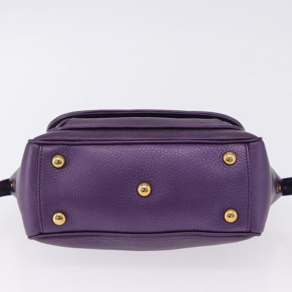 GUCCI Hand Bag Leather Purple Gold Tone 282481 Auth ep15662V