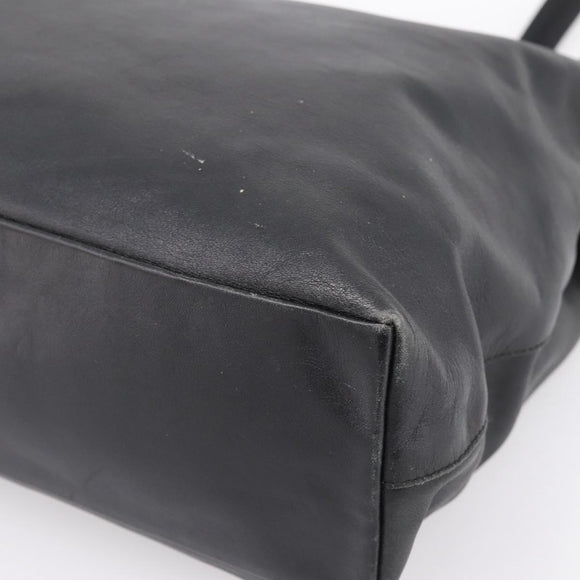 PRADA Tote Bag Leather Black Auth ep15663