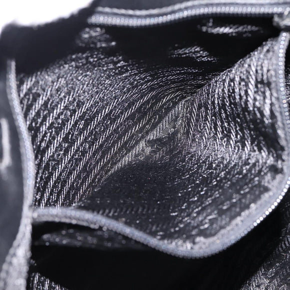PRADA Tote Bag Leather Black Auth ep15663