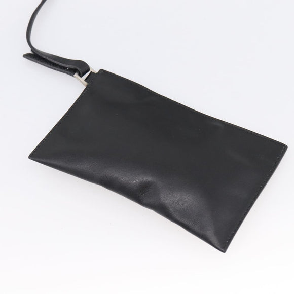 PRADA Tote Bag Leather Black Auth ep15663