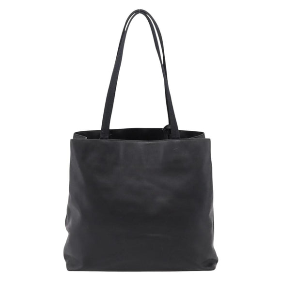PRADA Tote Bag Leather Black Auth ep15663