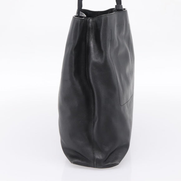 PRADA Tote Bag Leather Black Auth ep15663