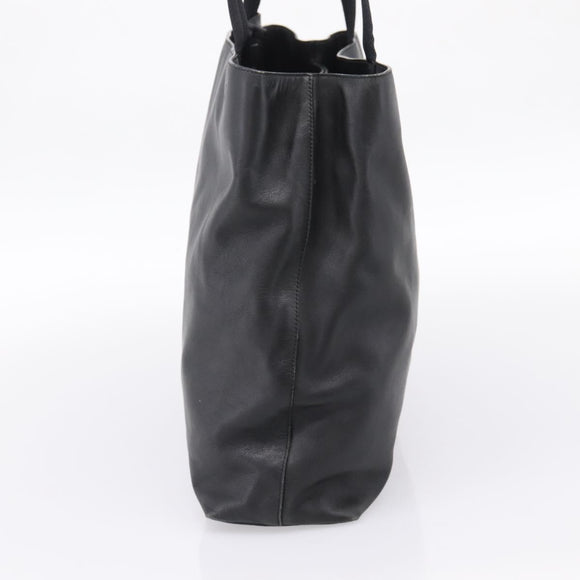 PRADA Tote Bag Leather Black Auth ep15663