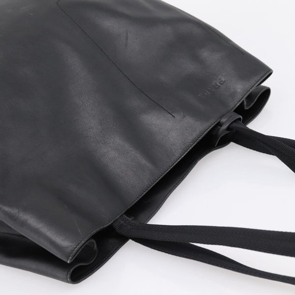 PRADA Tote Bag Leather Black Auth ep15663
