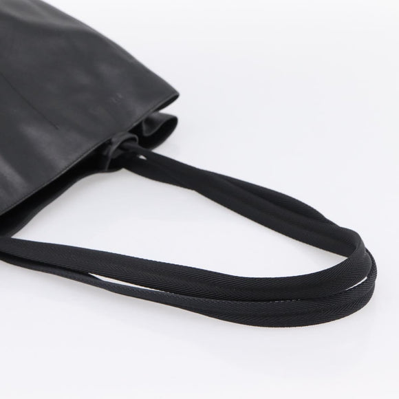 PRADA Tote Bag Leather Black Auth ep15663