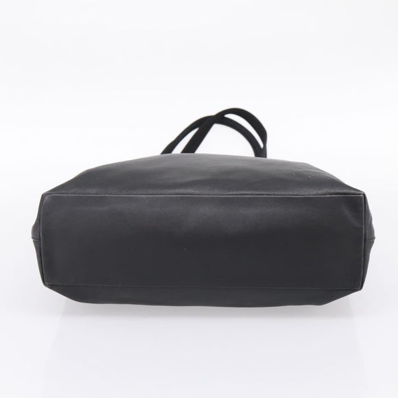 PRADA Tote Bag Leather Black Auth ep15663