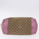GUCCI GG Canvas Hand Bag Beige Gold Tone 269956 Auth ep15664-6
