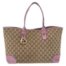 GUCCI GG Canvas Hand Bag Beige Gold Tone 269956 Auth ep15664-13