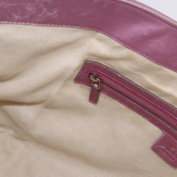 GUCCI GG Canvas Hand Bag Beige Gold Tone 269956 Auth ep15664