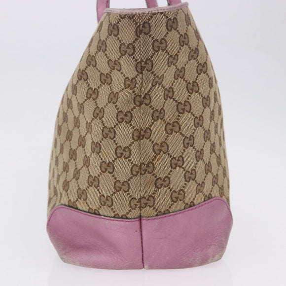 GUCCI GG Canvas Hand Bag Beige Gold Tone 269956 Auth ep15664