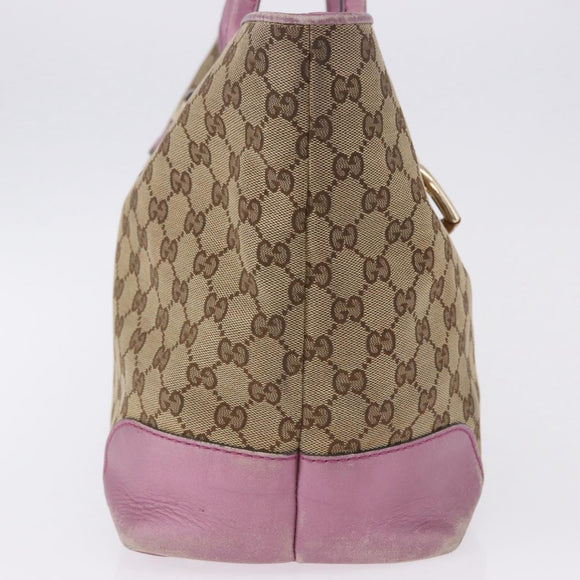 GUCCI GG Canvas Hand Bag Beige Gold Tone 269956 Auth ep15664