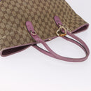GUCCI GG Canvas Hand Bag Beige Gold Tone 269956 Auth ep15664-7