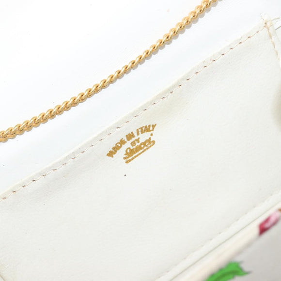 GUCCI Flower Chain Shoulder Bag Canvas Multicolor Auth ep15665A