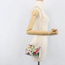 GUCCI Flower Chain Shoulder Bag Canvas Multicolor Auth ep15665A-22