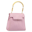 FENDI Hand Bag Leather Pink Gold Tone Auth ep15666A-1