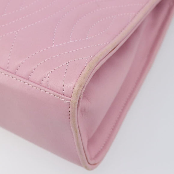 FENDI Hand Bag Leather Pink Gold Tone Auth ep15666A